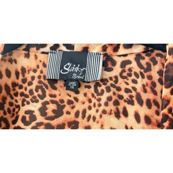 Animal Print Open Front Cardigan 1X - Picture 6 of 8